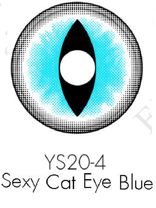 لنز گربه ای سفید آبی YS204