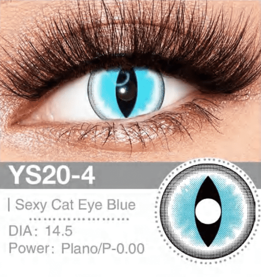 لنز گربه ای سفید آبی YS204