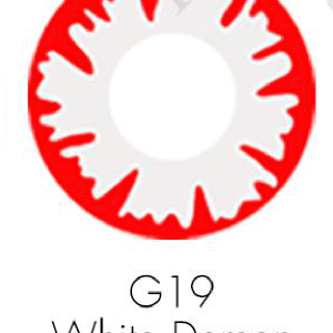 لنز هالووین سفید قرمز G19