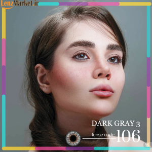 لنز رنگی زیروسون / لنز زیروسون رنگ دارک گری تن3