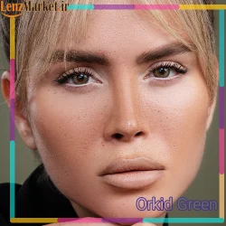 لنز رنگی رز رنگ ارکید گرین (Orkid Green Rose)(سبز یشمی طبیعی)