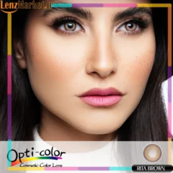لنز رنگی اپتی کالر سالانه (OPTI COLOR) / لنز اپتی کالر رنگ ریتا براون